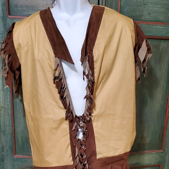 Child's Indian Halloween Costume Handmade Dress-Up Top, Loin Cloth, Ankle Fringe - Picture 1 of 15